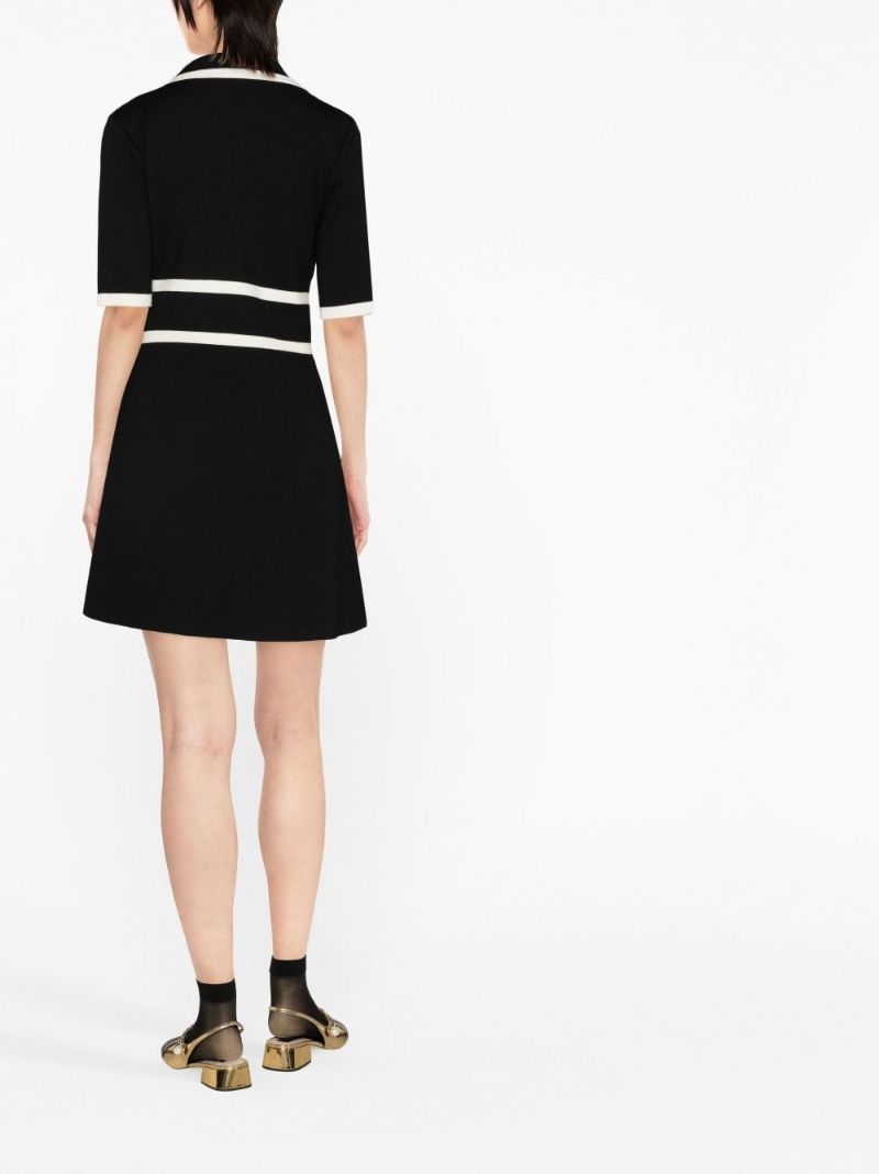 Black Logo Embroidered Polo Dress