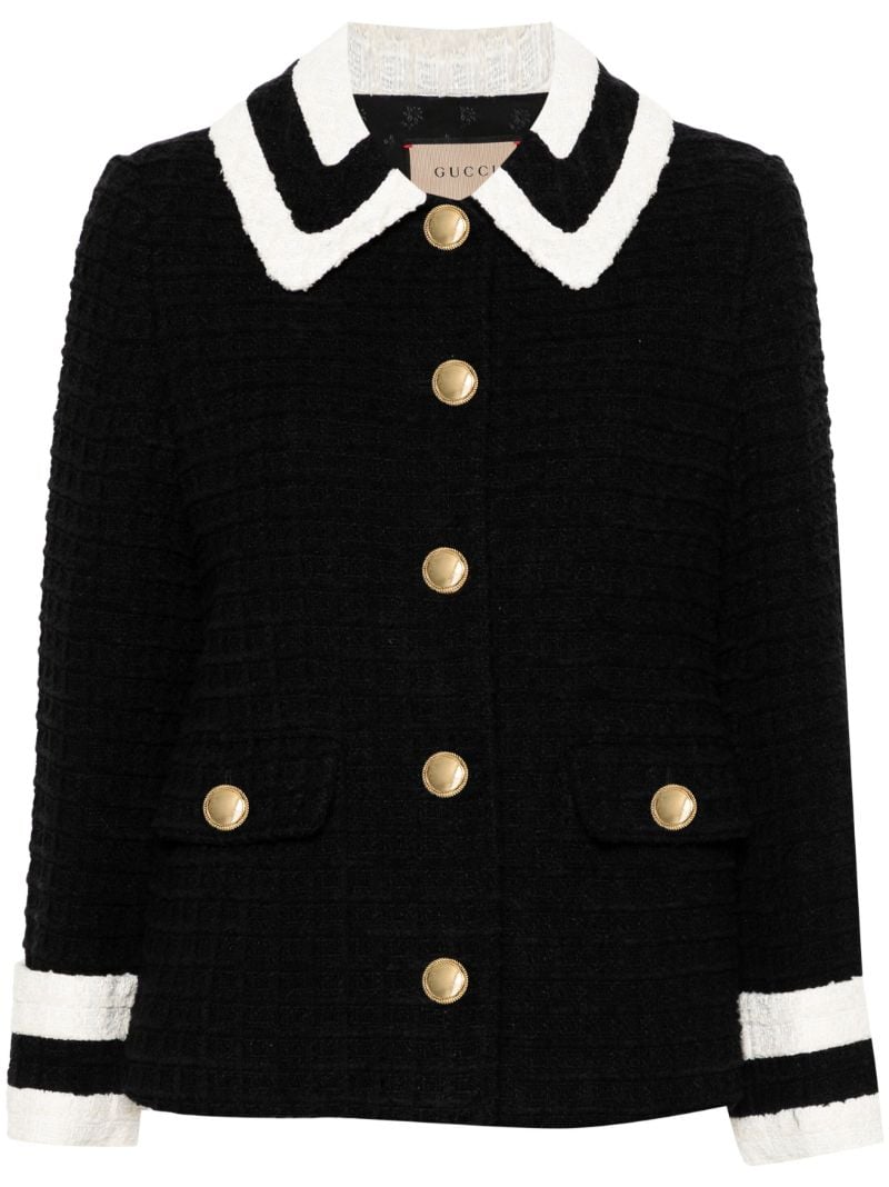 Black Button Fastening Jacket