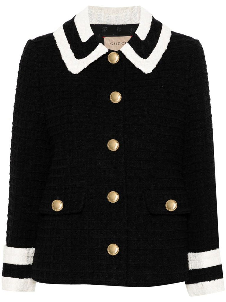 Black Button Fastening Jacket