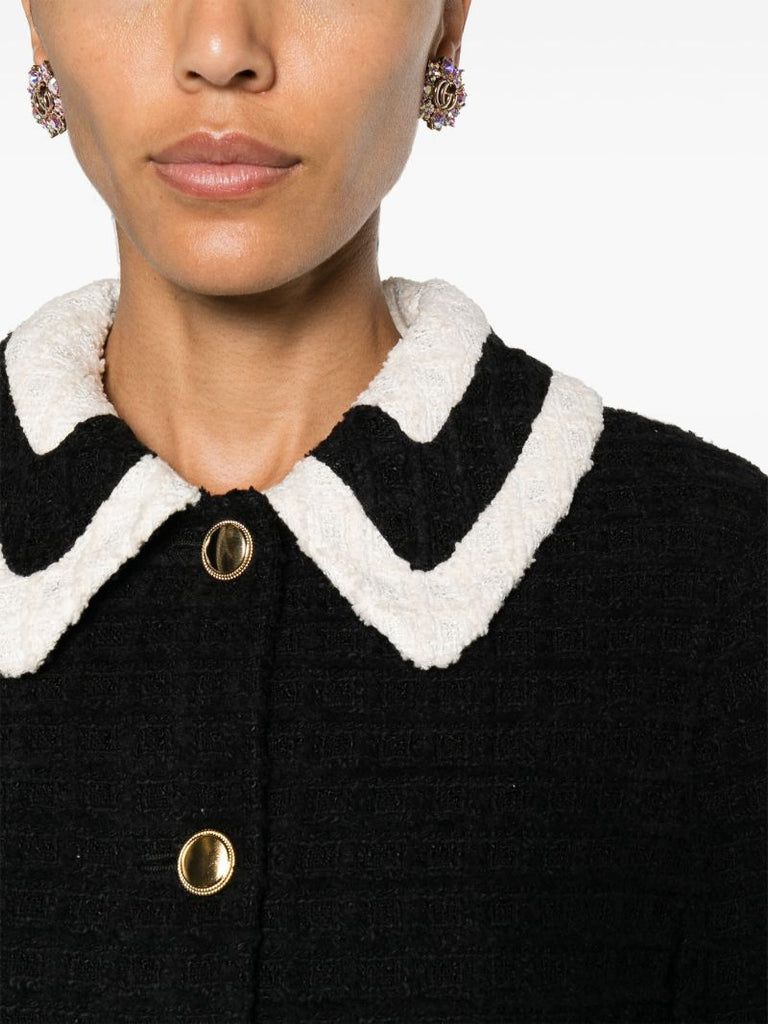 Black Button Fastening Jacket