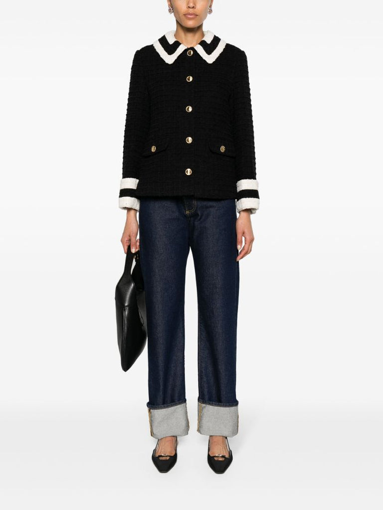 Black Button Fastening Jacket