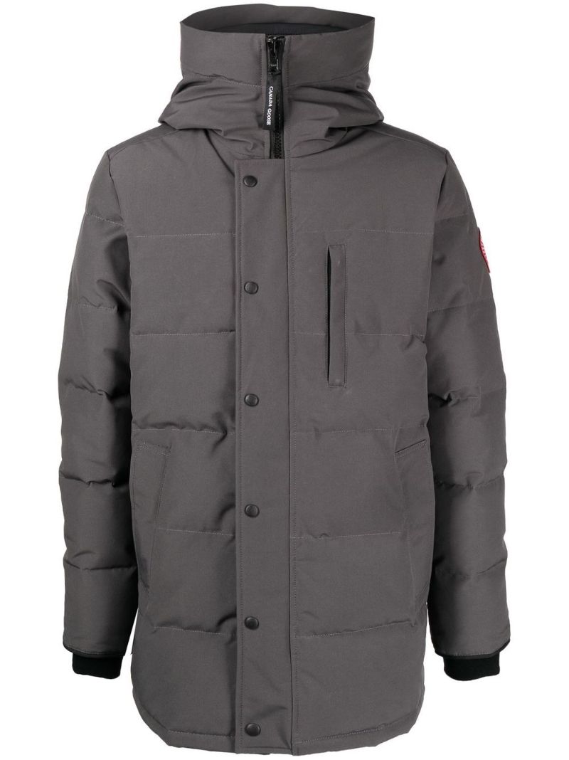 Grey Carson Hooded Quilted Coat