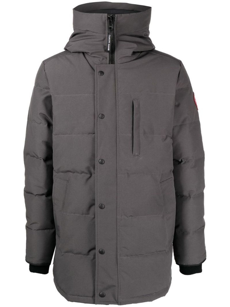 Grey Carson Hooded Quilted Coat