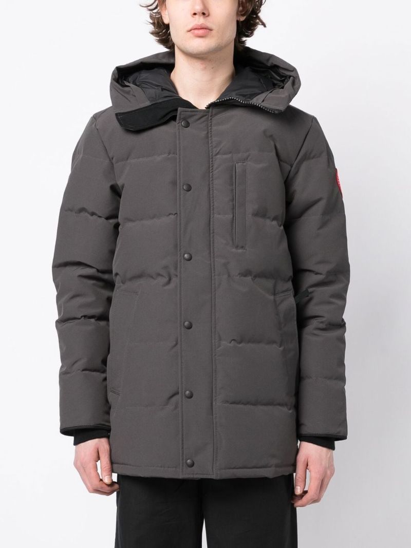 Grey Carson Hooded Quilted Coat