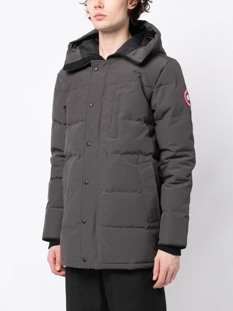 Grey Carson Hooded Quilted Coat