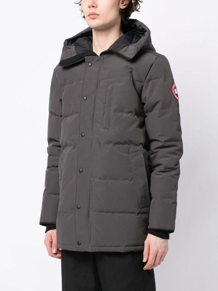 Grey Carson Hooded Quilted Coat
