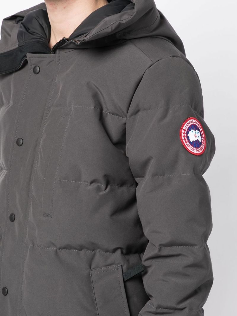 Grey Carson Hooded Quilted Coat