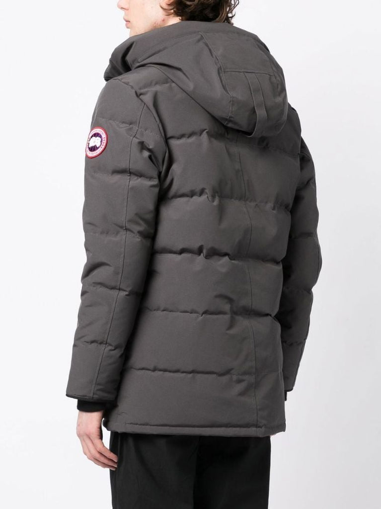 Grey Carson Hooded Quilted Coat