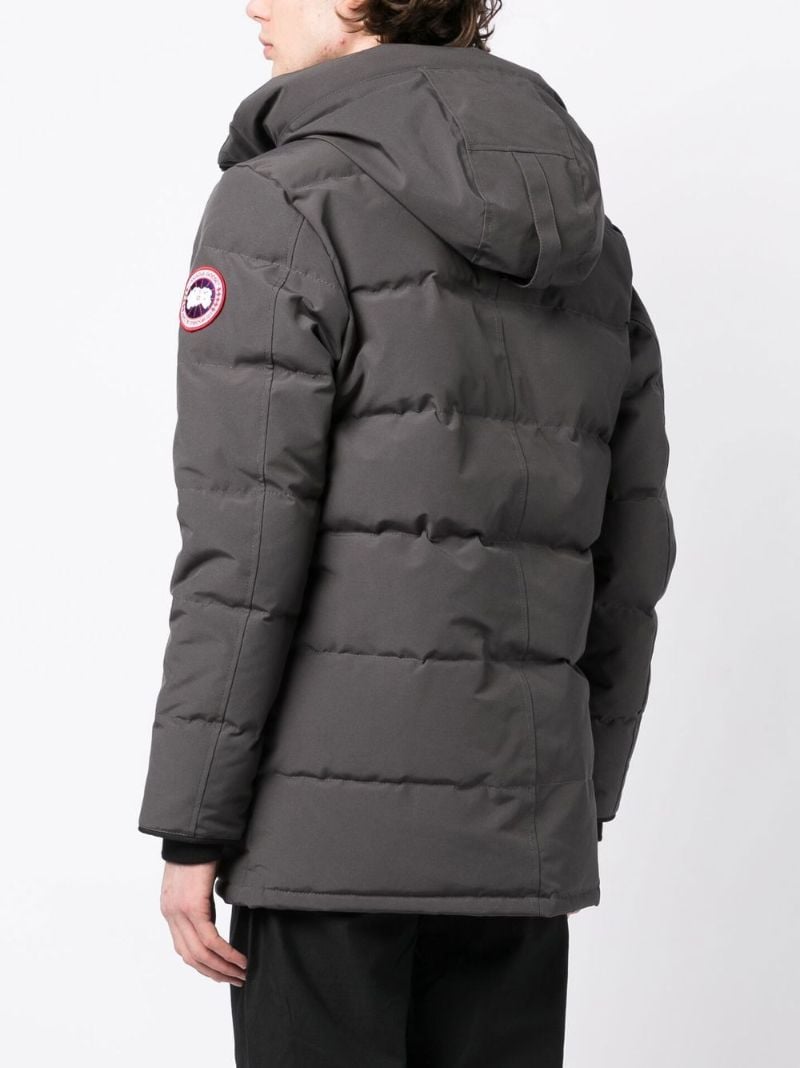Grey Carson Hooded Quilted Coat