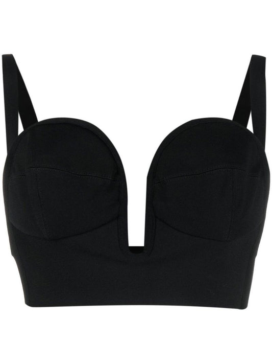 Black Heart-shape Cropped Top