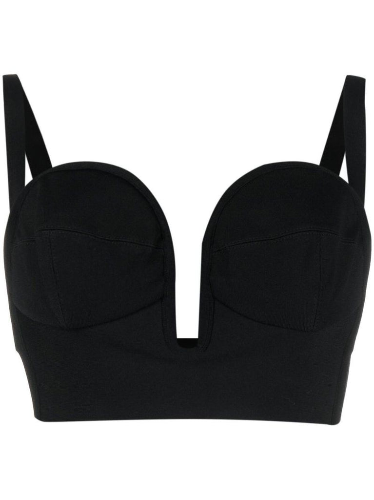 Black Heart-shape Cropped Top