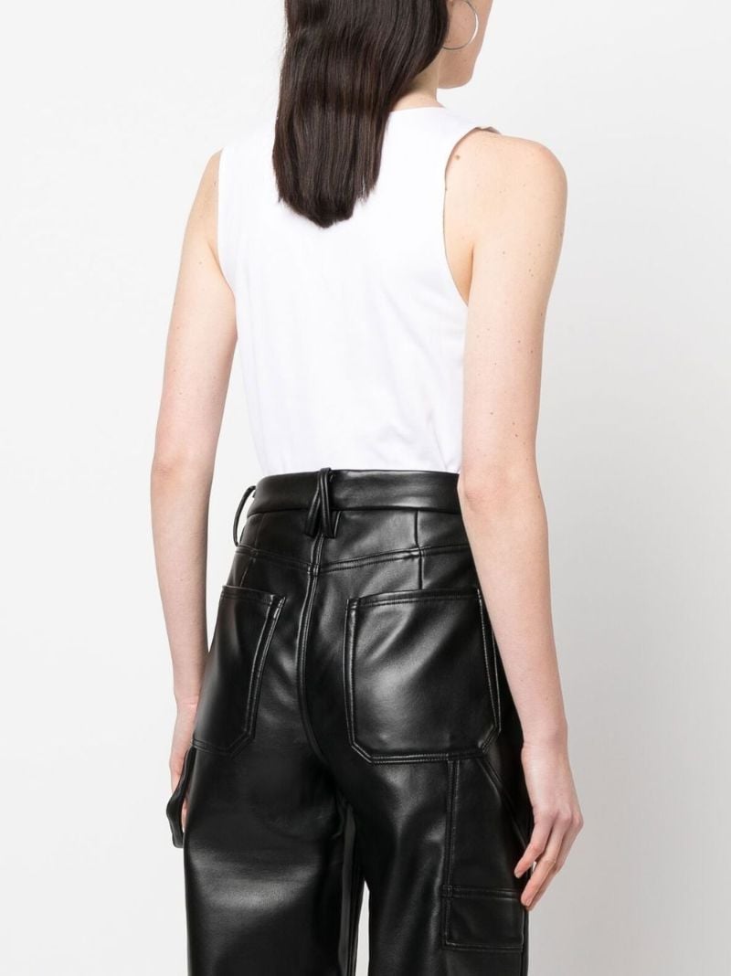 White Logo Print Cotton Bodysuit