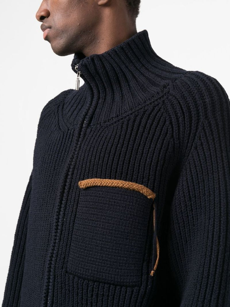 Blue Arco Zipped Cardigan