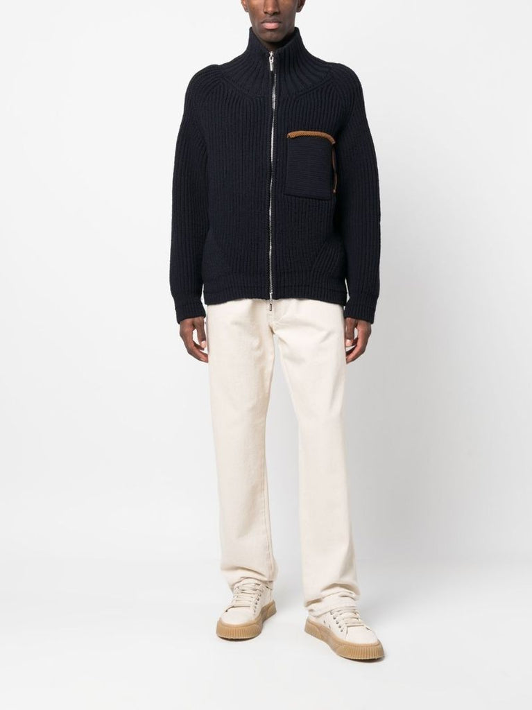 Blue Arco Zipped Cardigan