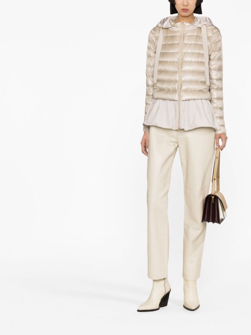 Neutral Flared Quilted Jacket
