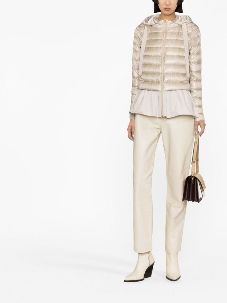 Neutral Flared Quilted Jacket