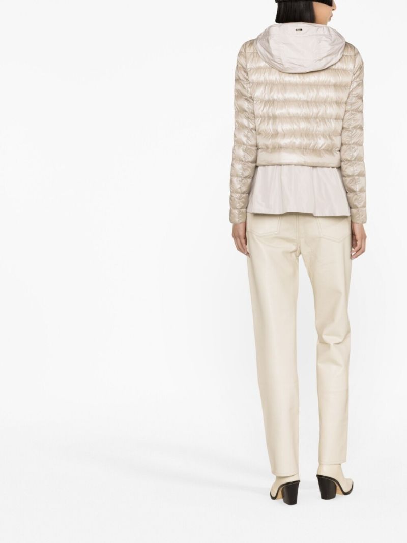 Neutral Flared Quilted Jacket