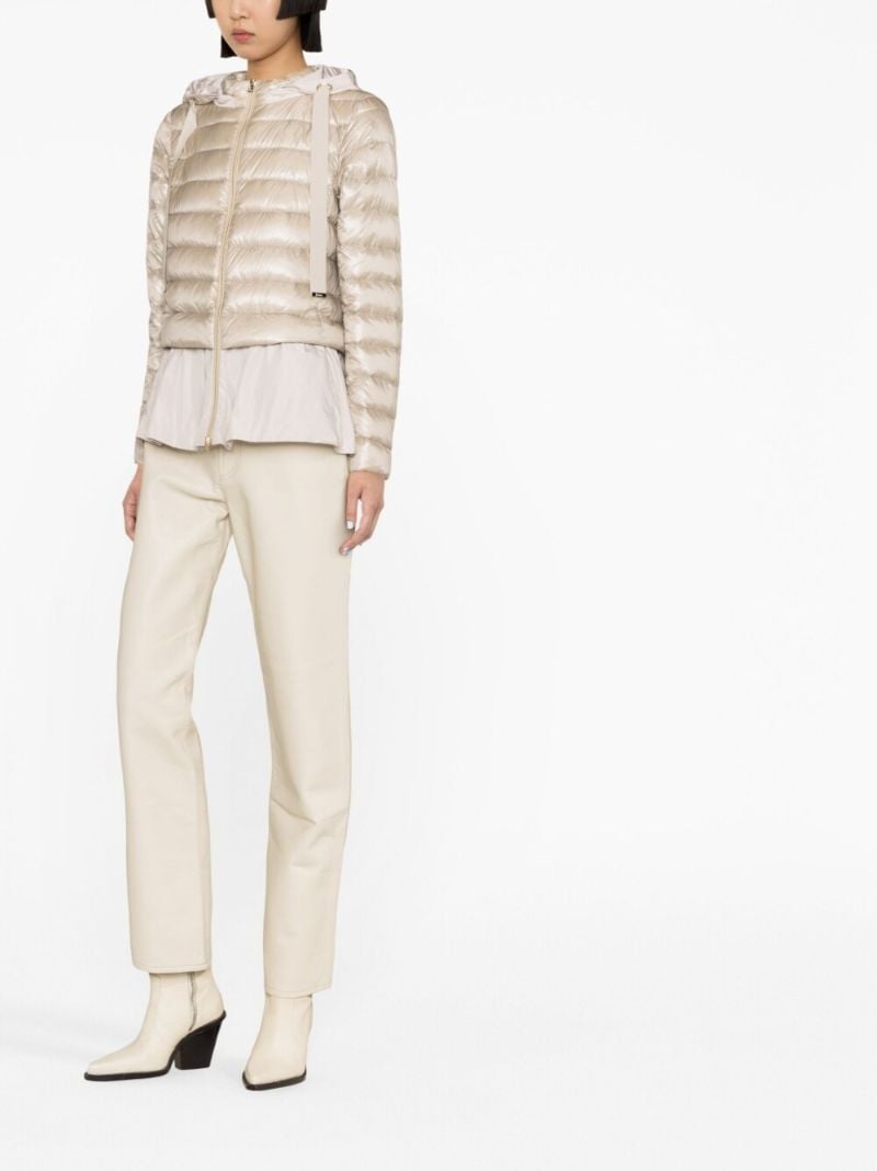 Neutral Flared Quilted Jacket