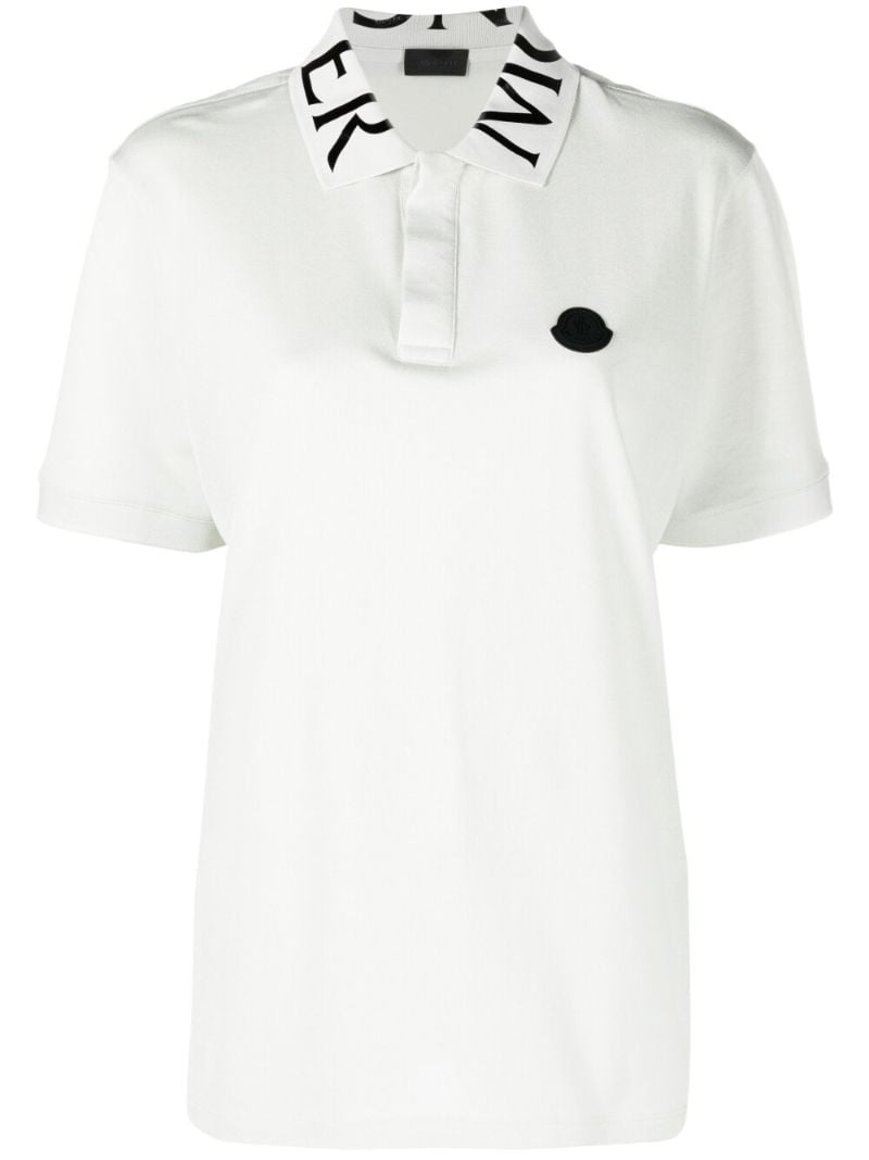 White Logo Cotton Polo Shirt