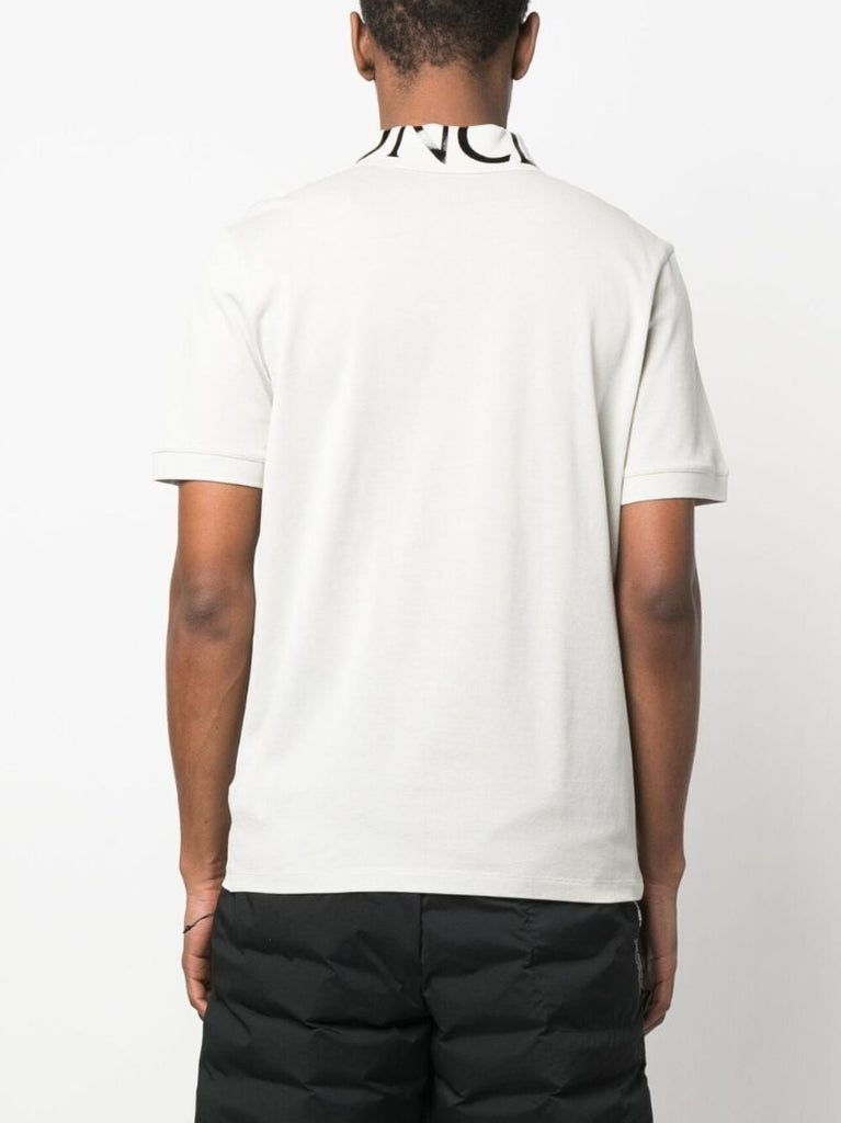 White Logo Cotton Polo Shirt