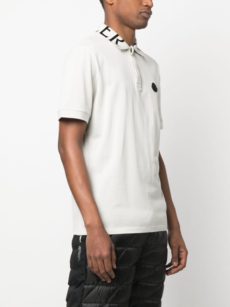 White Logo Cotton Polo Shirt