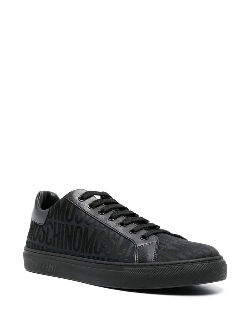 Black Logo Jacquard Low-top Sneakers