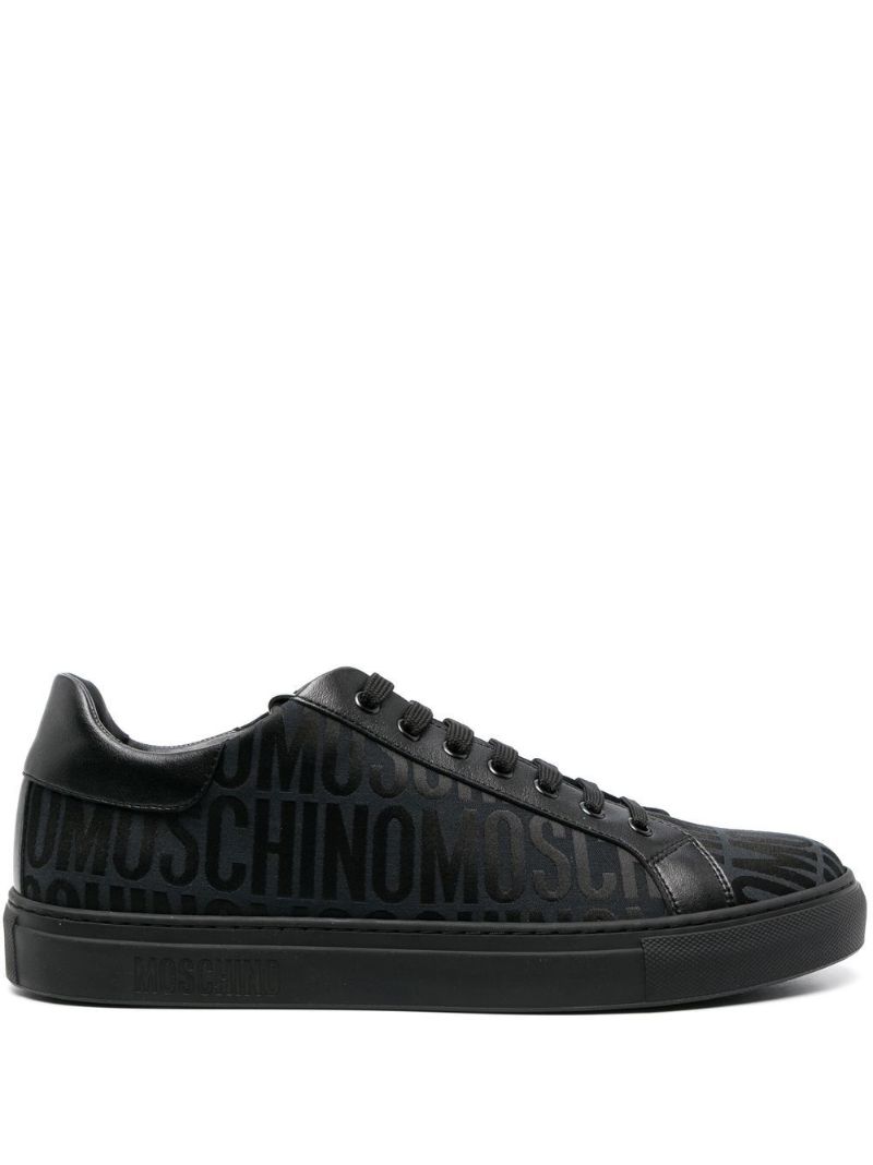 Black Logo Jacquard Low-top Sneakers