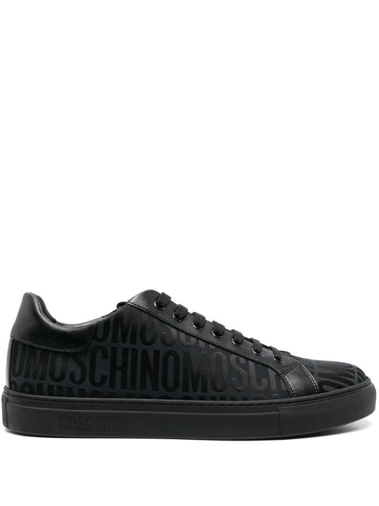 Black Logo Jacquard Low-top Sneakers