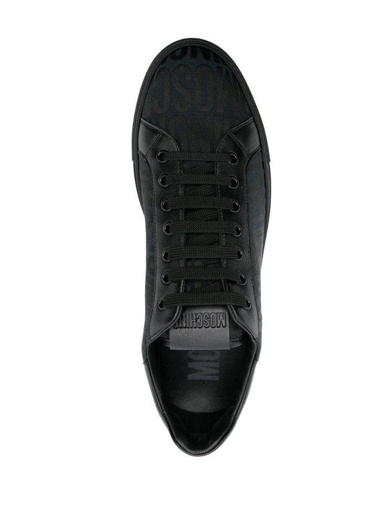 Black Logo Jacquard Low-top Sneakers
