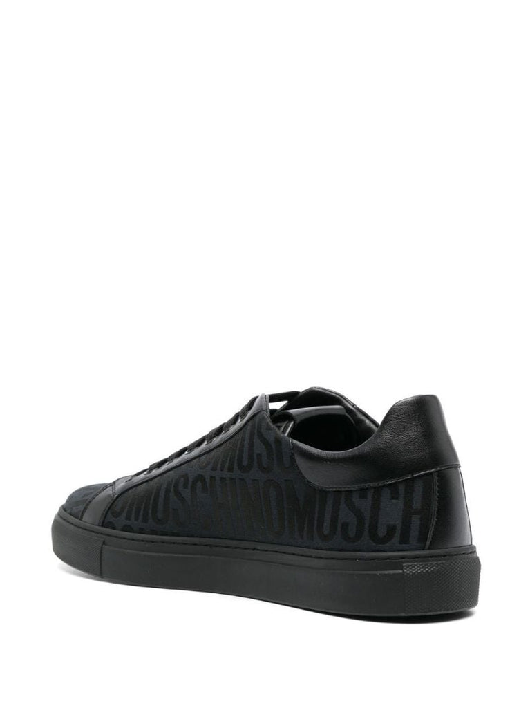 Black Logo Jacquard Low-top Sneakers