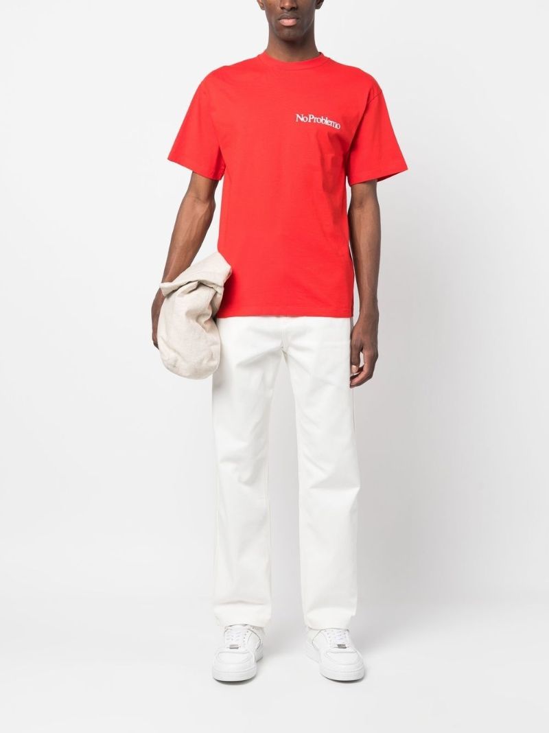 Red Slogan Print T-shirt