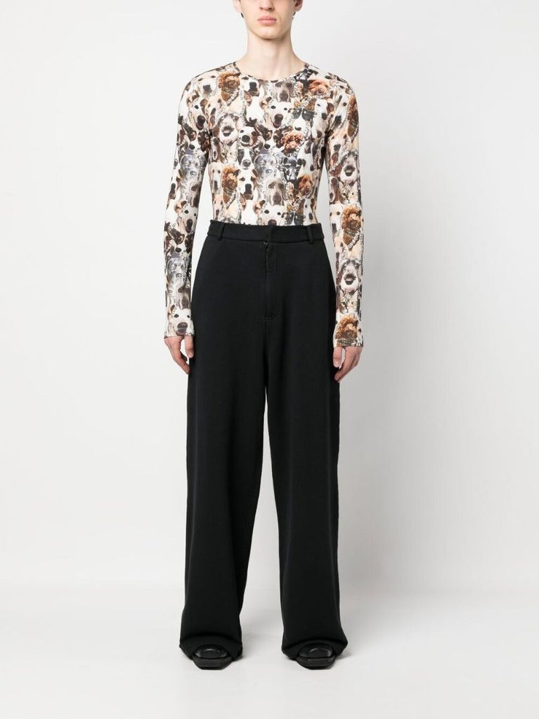 Neutral Animal Print Long-sleeve Top