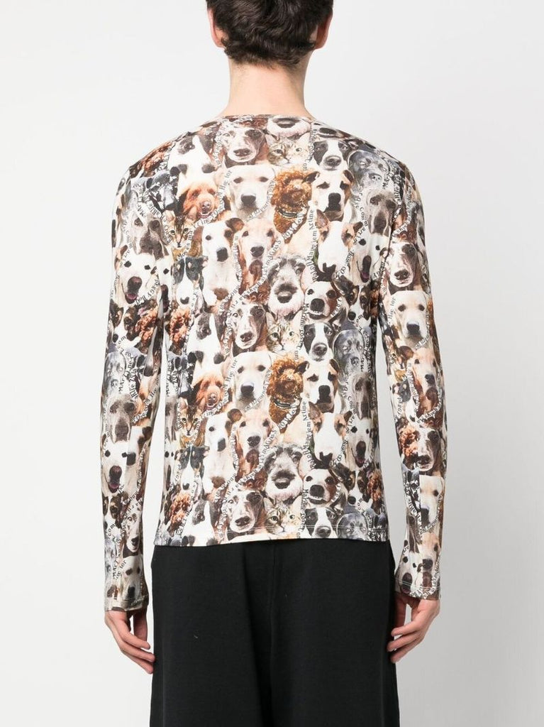 Neutral Animal Print Long-sleeve Top