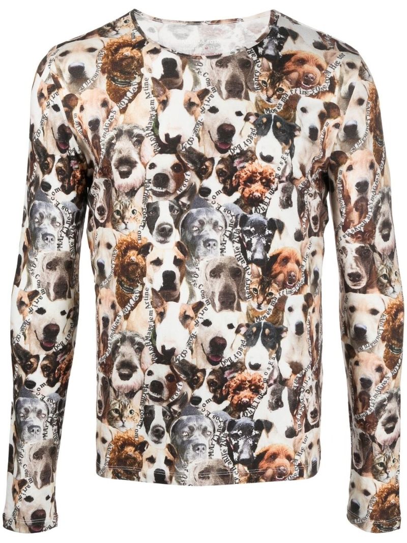 Neutral Animal Print Long-sleeve Top
