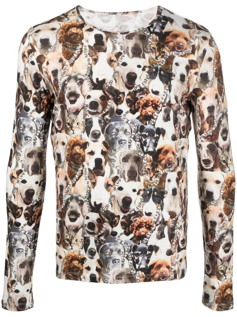 Neutral Animal Print Long-sleeve Top