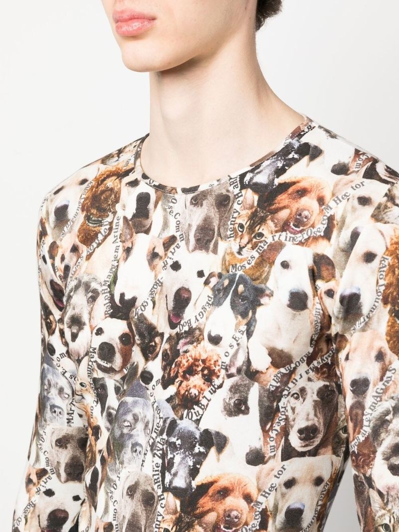 Neutral Animal Print Long-sleeve Top