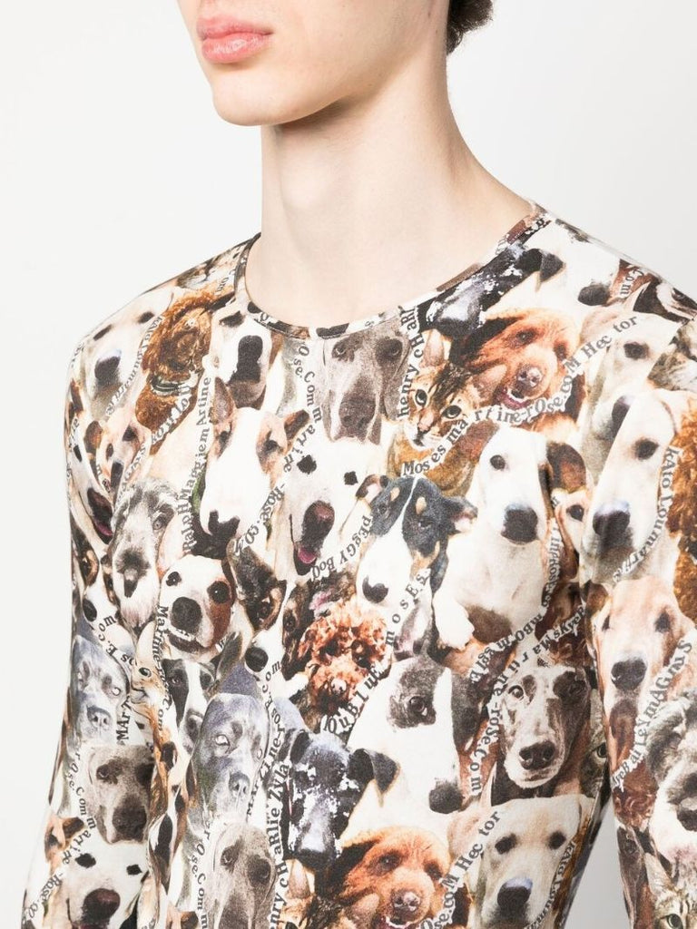 Neutral Animal Print Long-sleeve Top