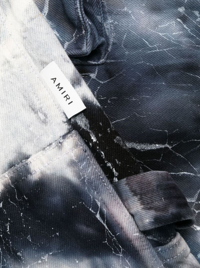 Black Tie-dye Straight-leg Jeans