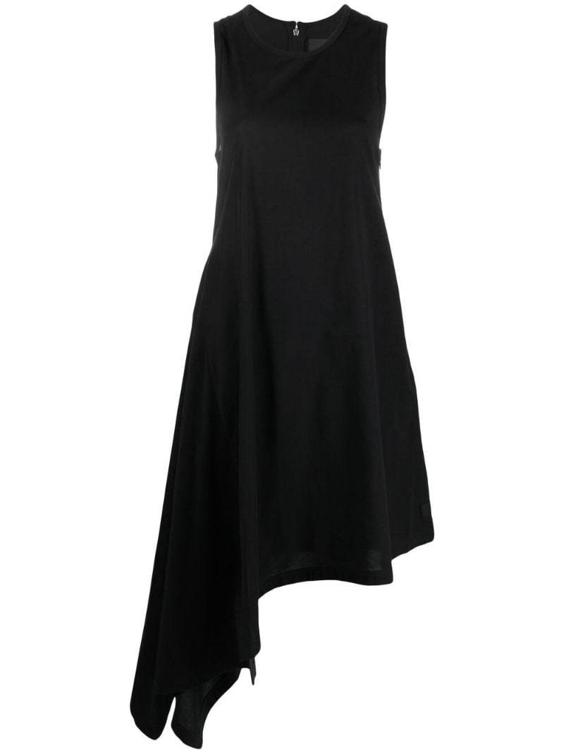Black Asymmetric Sleeveless Dress