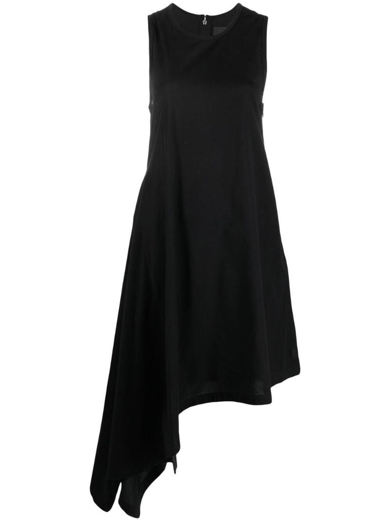 Black Asymmetric Sleeveless Dress