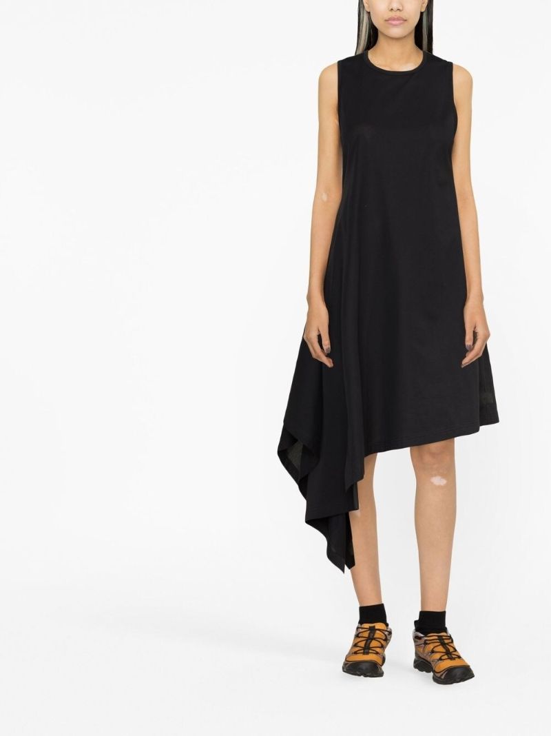 Black Asymmetric Sleeveless Dress