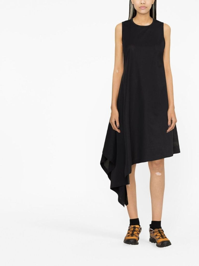 Black Asymmetric Sleeveless Dress