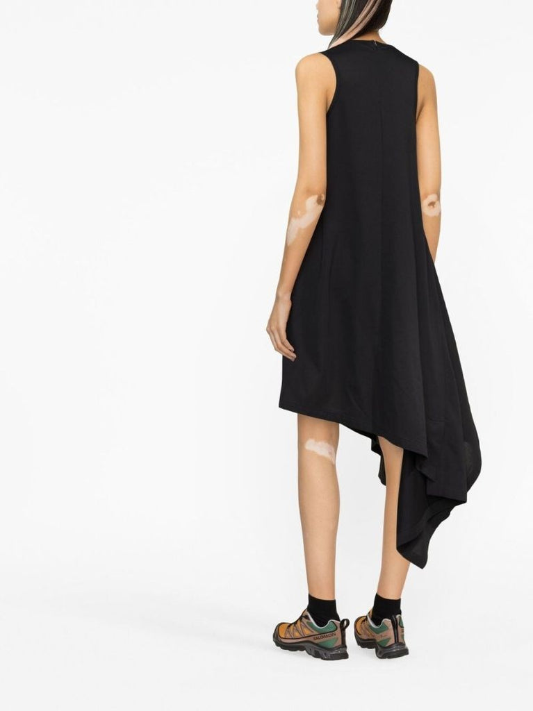 Black Asymmetric Sleeveless Dress