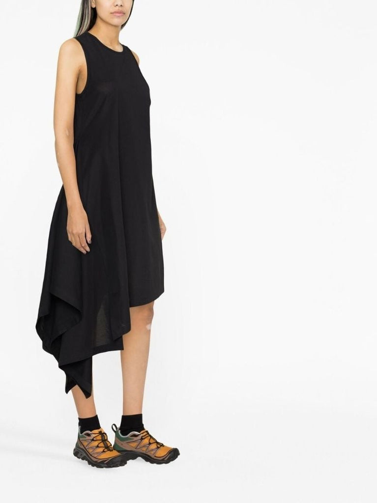 Black Asymmetric Sleeveless Dress