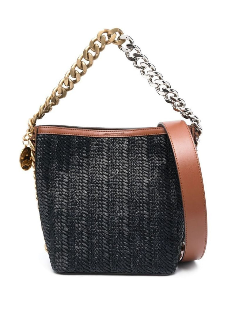 Black Interwoven Design Shoulder Bag