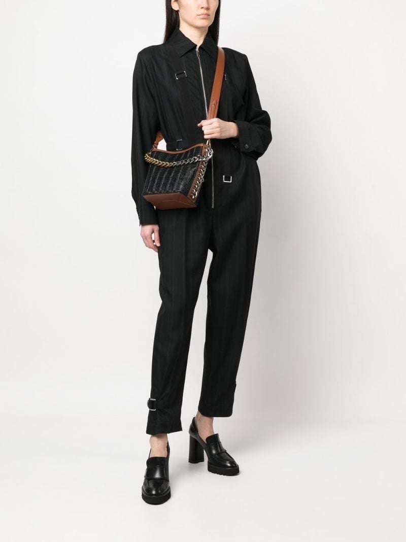 Black Interwoven Design Shoulder Bag