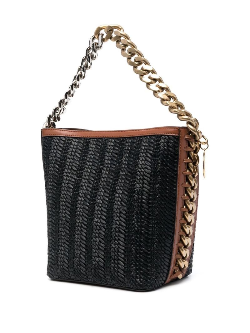 Black Interwoven Design Shoulder Bag