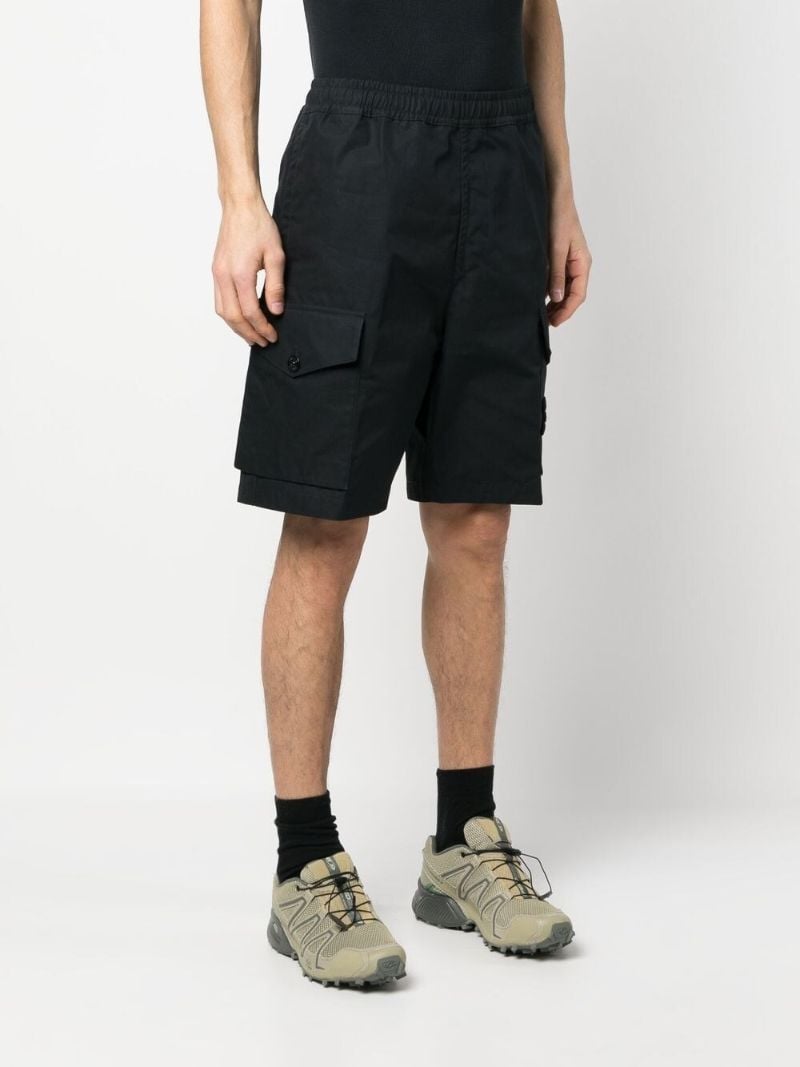 Black Knee-length Cargo Shorts