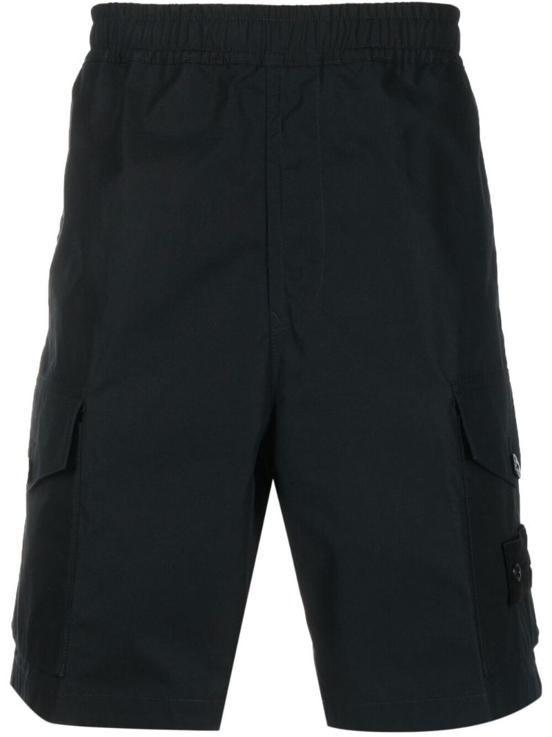 Black Knee-length Cargo Shorts