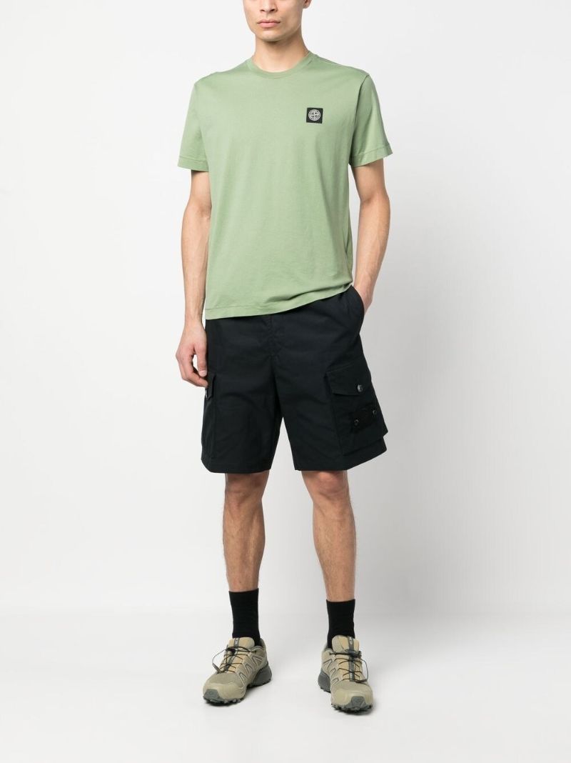 Black Knee-length Cargo Shorts